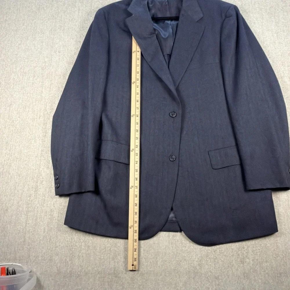 VTG Brooks Brothers Men's 100% Wool 2-Button Blazer Blue Herringbone • USA • 44L